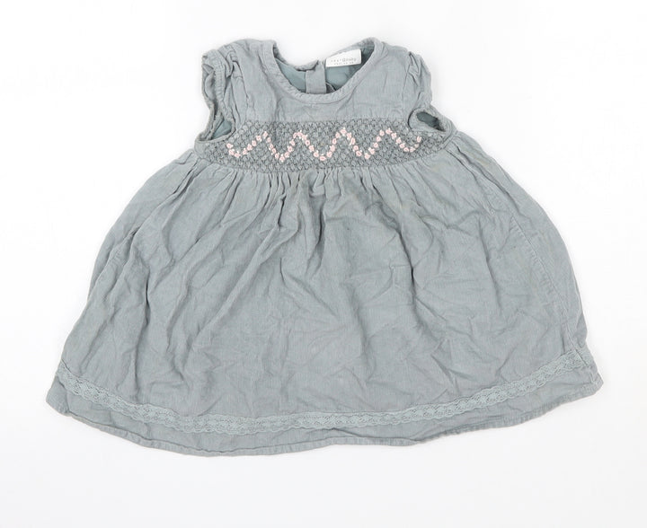 NEXT Baby Grey  100% Cotton A-Line  Size 6-9 Months  Round Neck