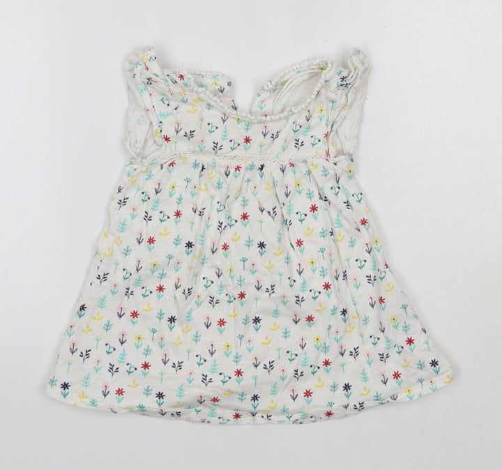 Mini Club Baby Multicoloured Floral 100% Cotton Basic Blouse Size 3-6 Months Round Neck
