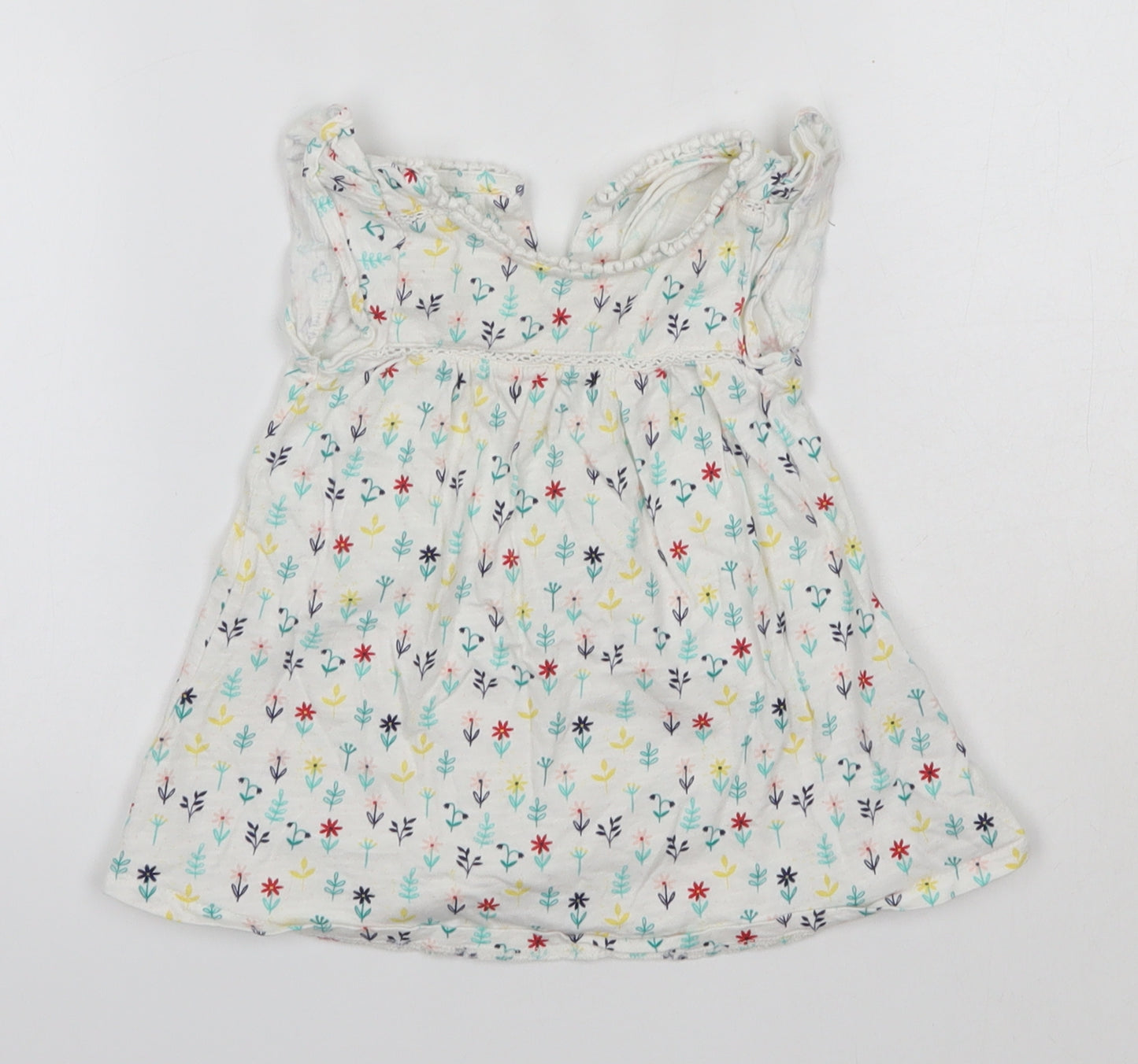 Mini Club Baby Multicoloured Floral 100% Cotton Basic Blouse Size 3-6 Months Round Neck