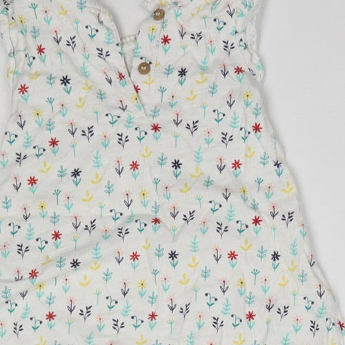 Mini Club Baby Multicoloured Floral 100% Cotton Basic Blouse Size 3-6 Months Round Neck