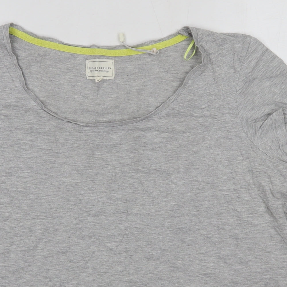 NEXT Womens Grey Solid Cotton Top Pyjama Top Size 16