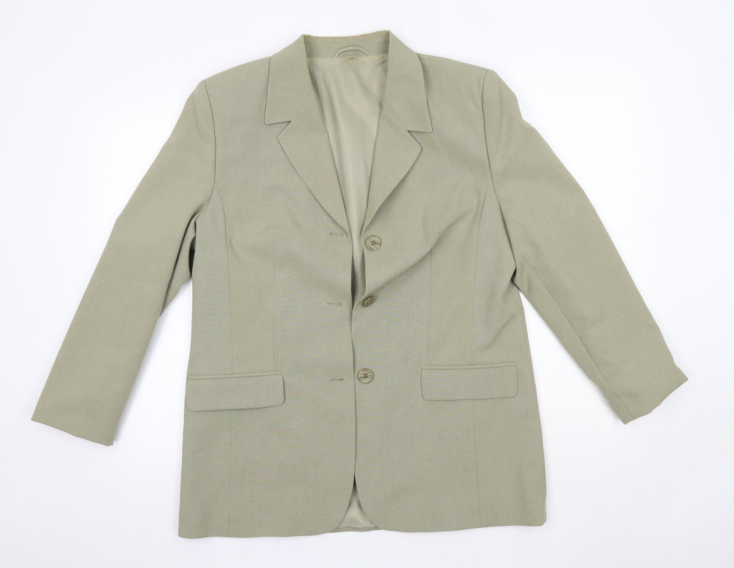 Preworn Womens Green   Overcoat Coat Size 14