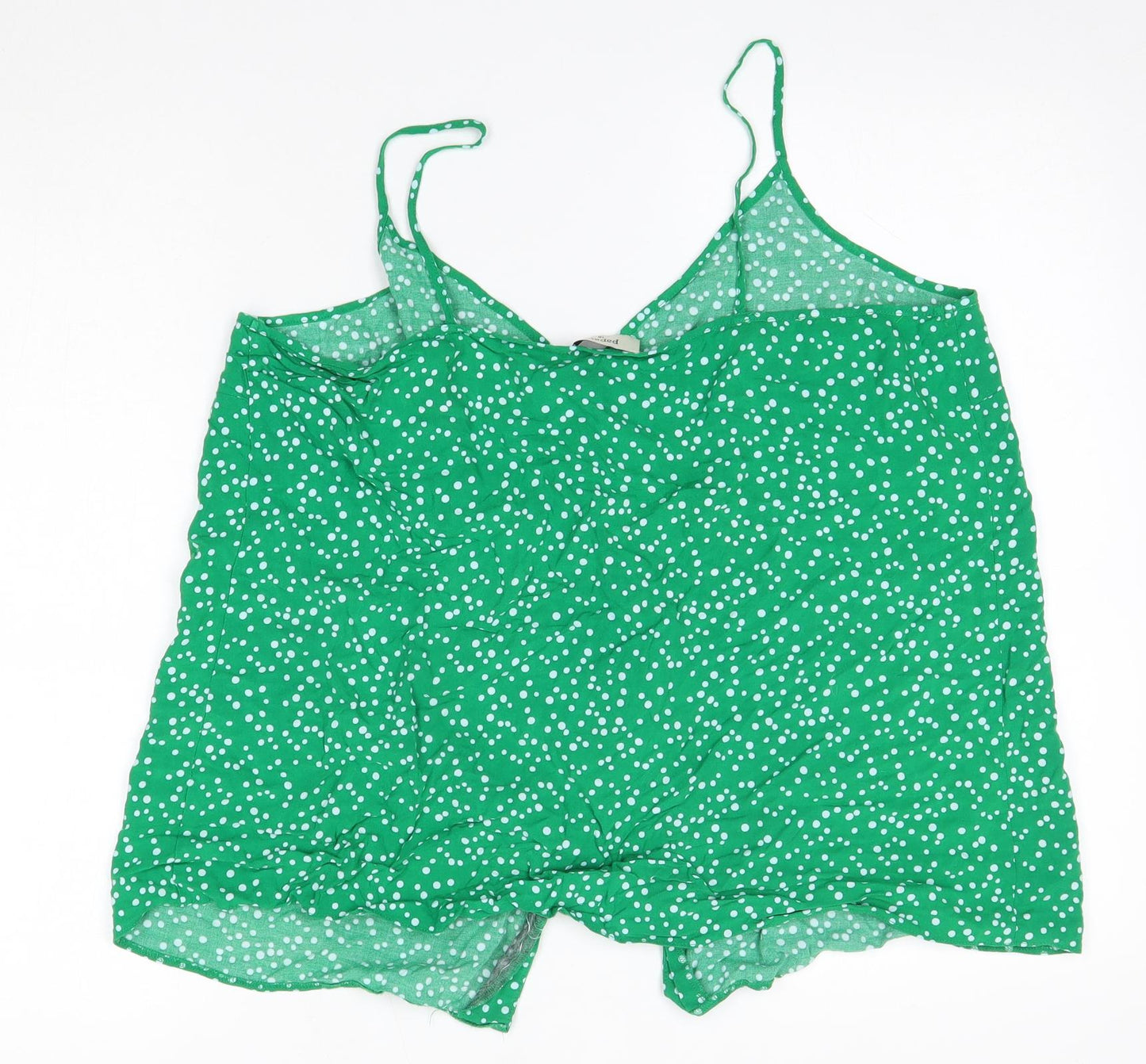 Matalan Womens Green Polka Dot Viscose Camisole Blouse Size 18 V-Neck