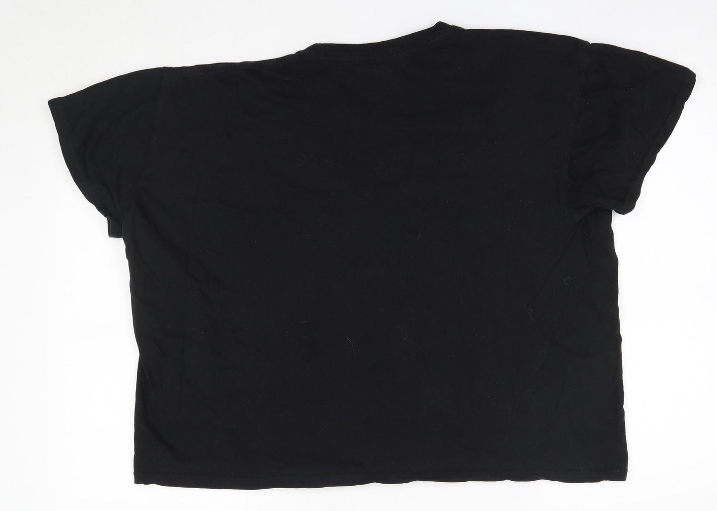 Boohoo Womens Black  100% Cotton Basic T-Shirt Size XL Round Neck