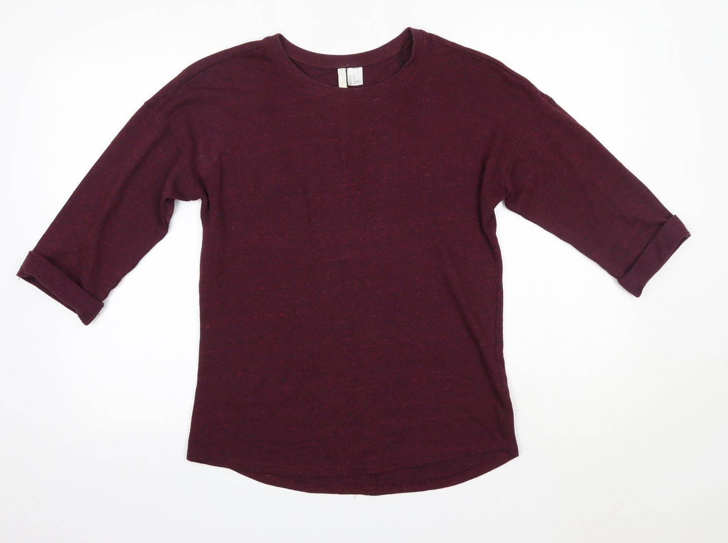 H&M Womens Purple  Polyester Basic Blouse Size XS Round Neck