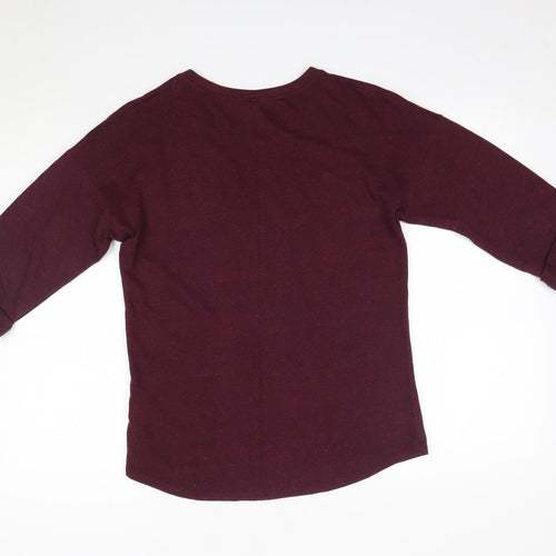 H&M Womens Purple  Polyester Basic Blouse Size XS Round Neck
