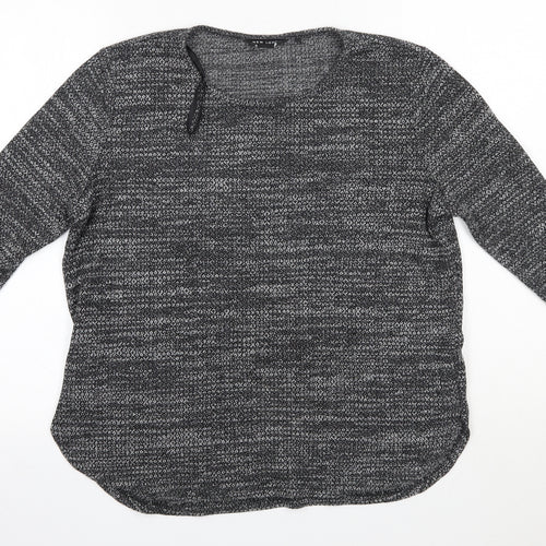New Look Womens Grey Round Neck  Polyester Pullover Jumper Size 14