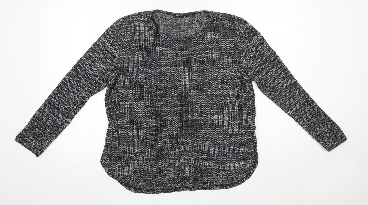 New Look Womens Grey Round Neck  Polyester Pullover Jumper Size 14