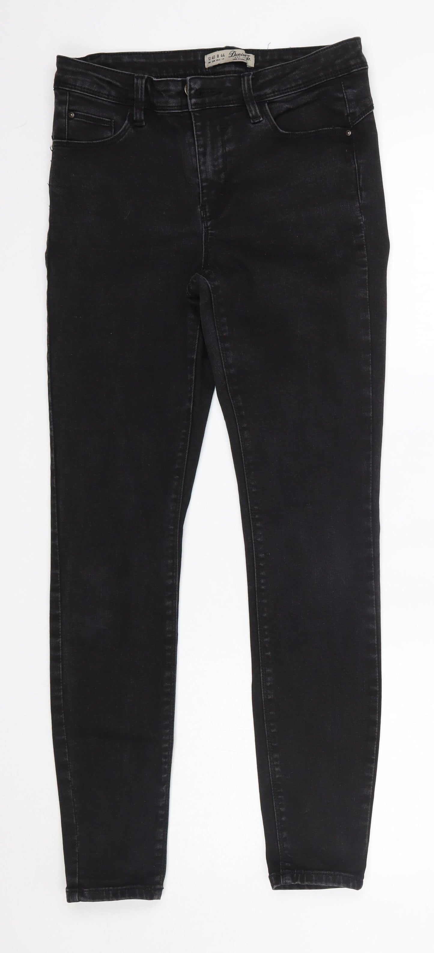 Primark Womens Black  Cotton Skinny Jeans Size 12 L28 in Regular