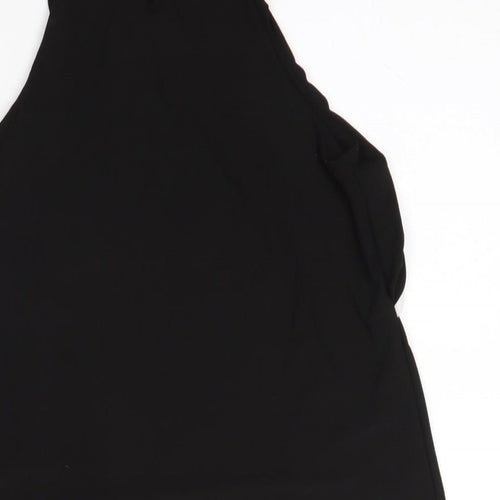 New Look Womens Black  Polyester Basic Blouse Size 8 High Neck