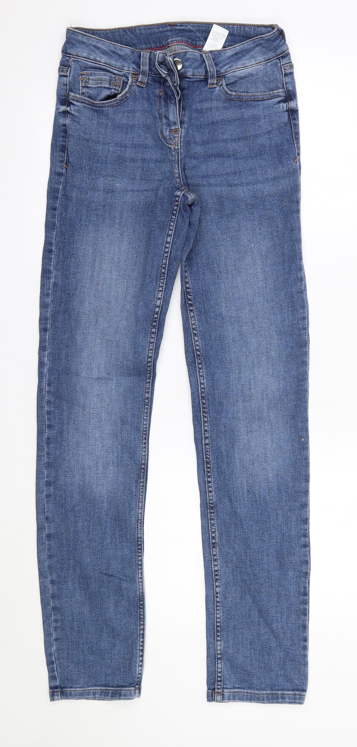 NEXT Womens Blue  Cotton Straight Jeans Size 8 L31 in Regular  - Long