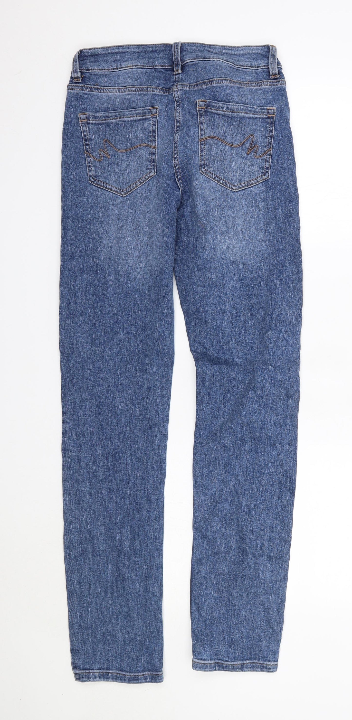 NEXT Womens Blue  Cotton Straight Jeans Size 8 L31 in Regular  - Long