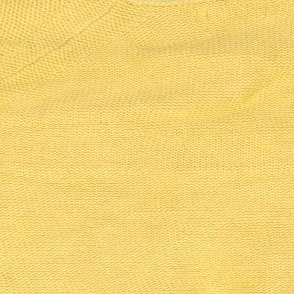 NEXT Girls Yellow Round Neck  100% Cotton Cardigan Jumper Size 2-3 Years