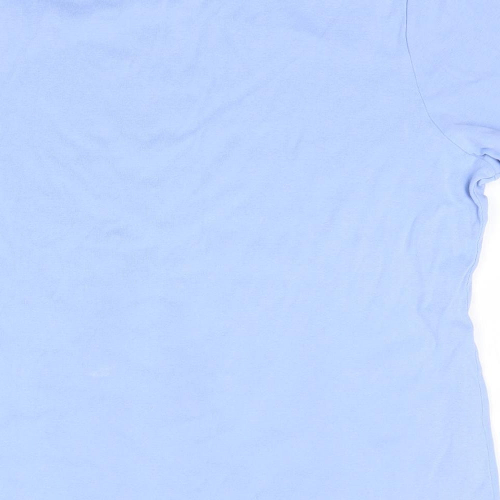 Bonmarché Womens Blue  100% Cotton Basic Blouse Size 20 Round Neck