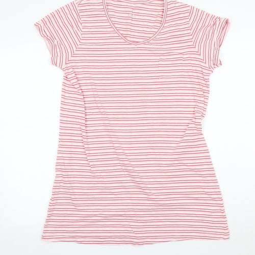 Matalan Womens Pink Striped 100% Cotton Top Pyjama Top Size M