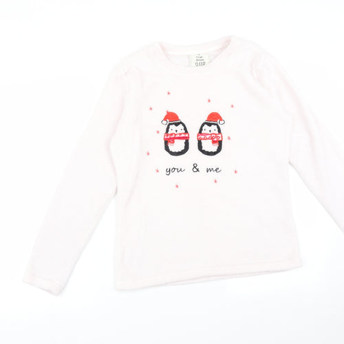 Matalan Womens Pink Solid Polyester  Pyjama Top Size S   - YOU & ME PENGUINS