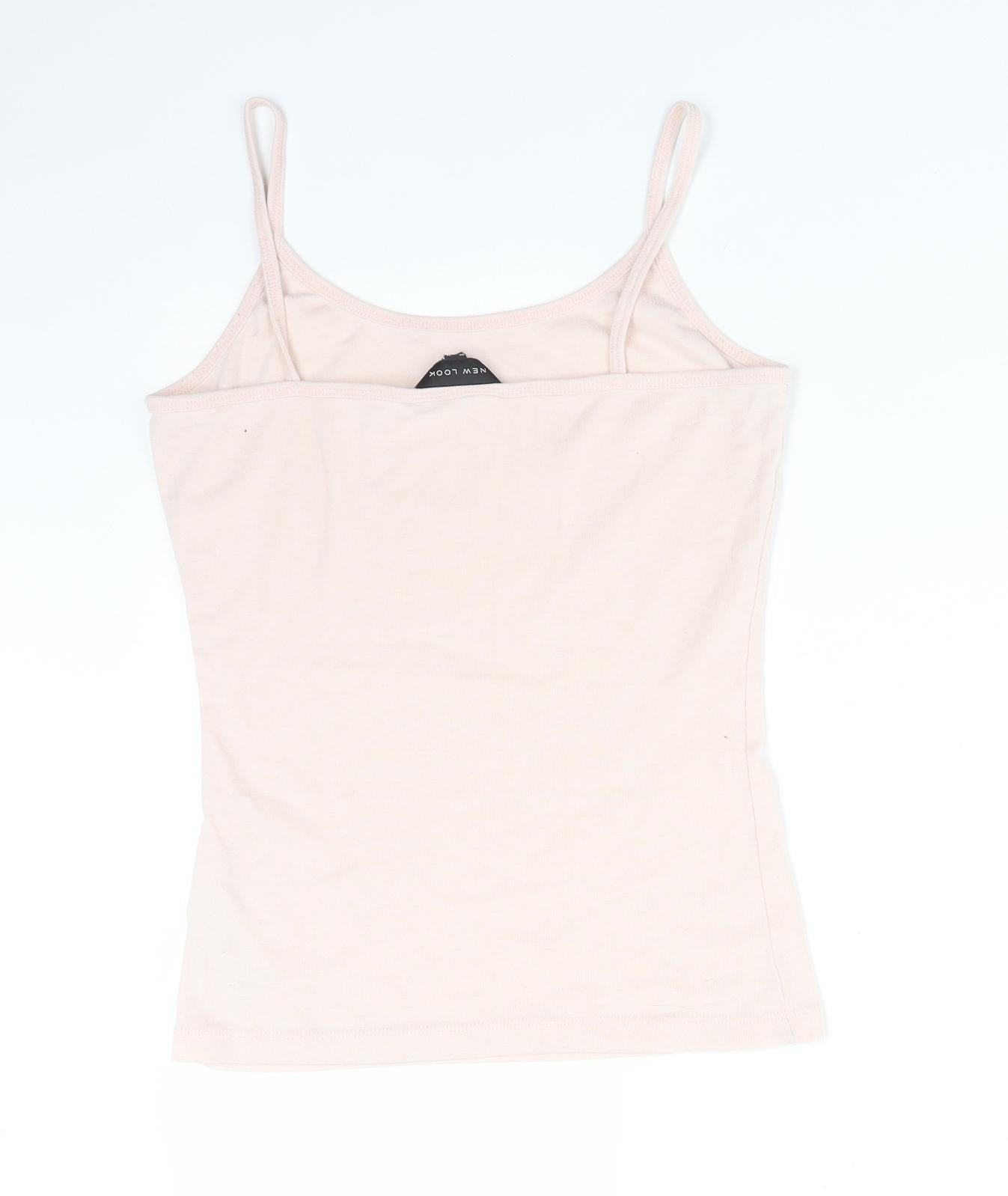 New Look Womens Pink  Polyester Camisole T-Shirt Size M Round Neck