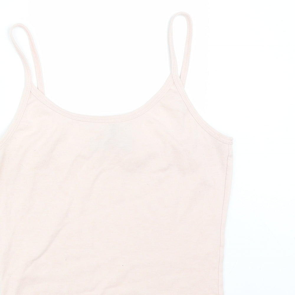 New Look Womens Pink  Polyester Camisole T-Shirt Size M Round Neck