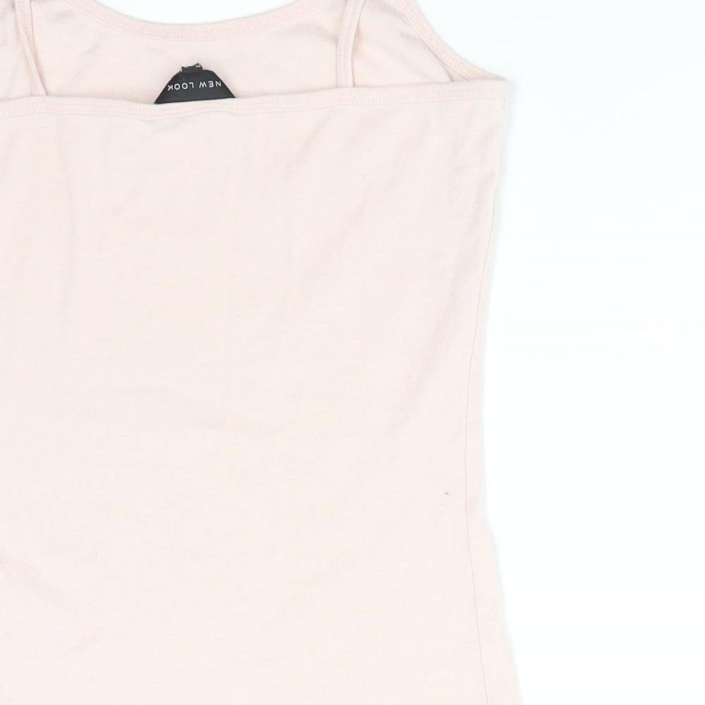 New Look Womens Pink  Polyester Camisole T-Shirt Size M Round Neck