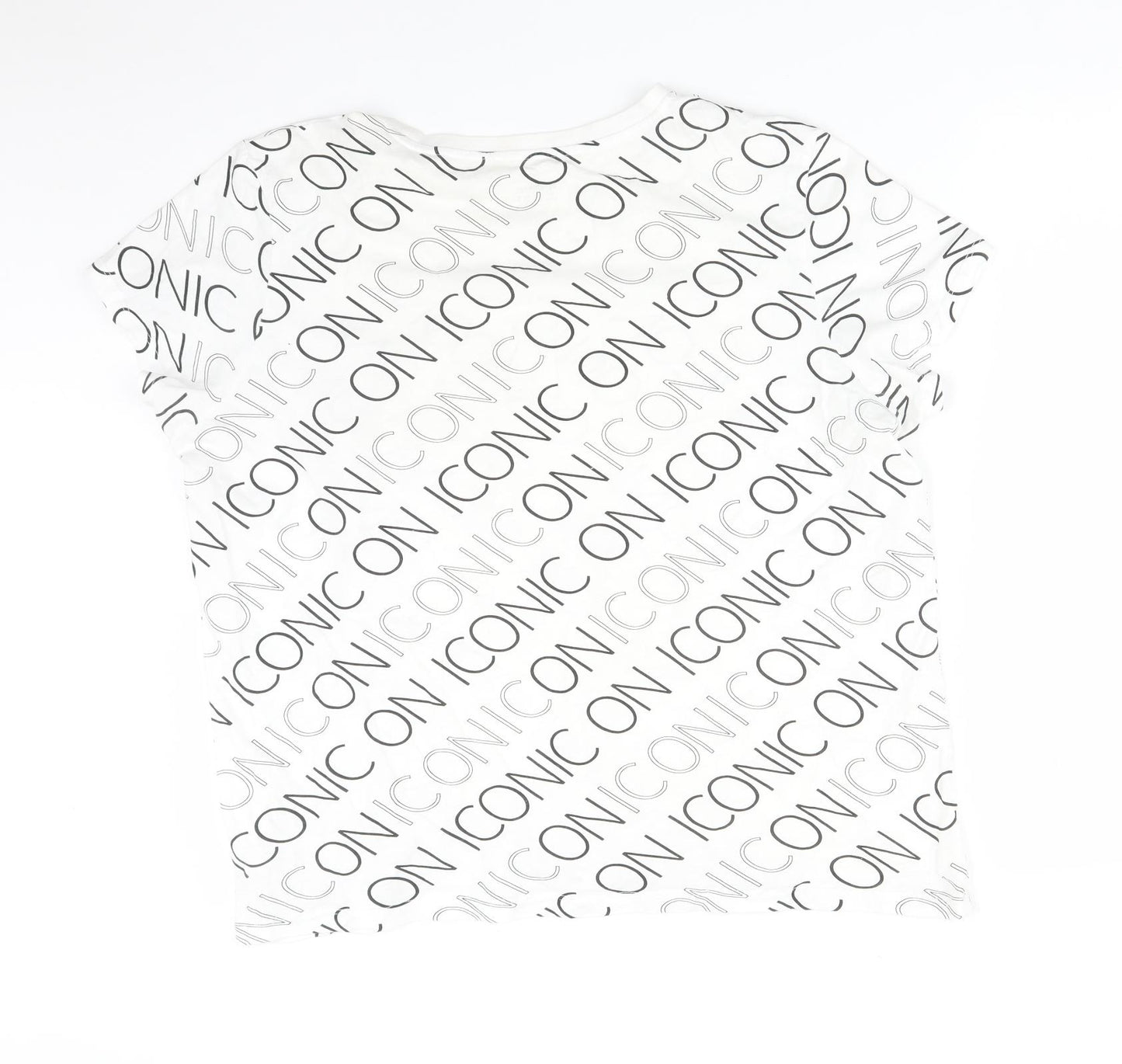 Primark Womens Multicoloured Geometric Cotton  Pyjama Top Size XL   - ICONIC