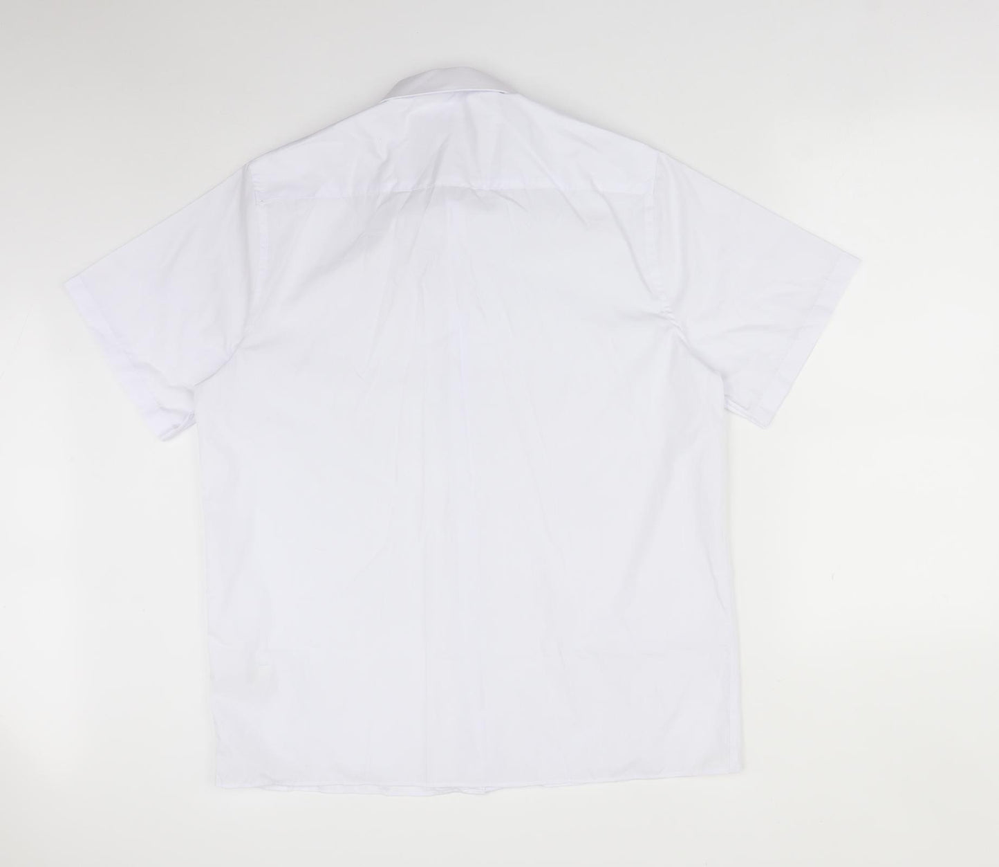 M&S Mens White  Polyester  Dress Shirt Size 16.5 Collared