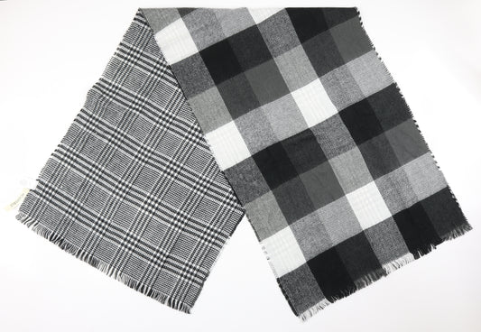 Front view of Peacocks unisex multicoloured check acrylic scarf