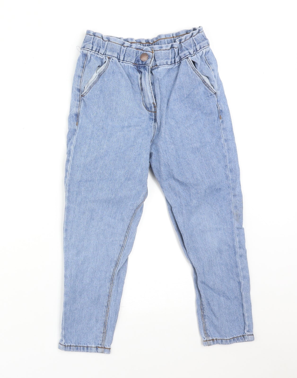 NEXT Girls Blue  Cotton Straight Jeans Size 7 Years  Regular