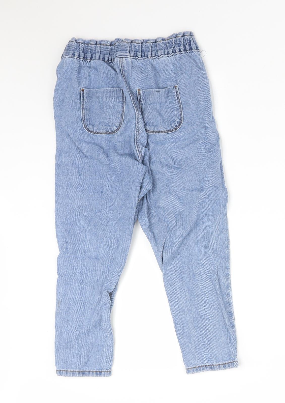 NEXT Girls Blue  Cotton Straight Jeans Size 7 Years  Regular