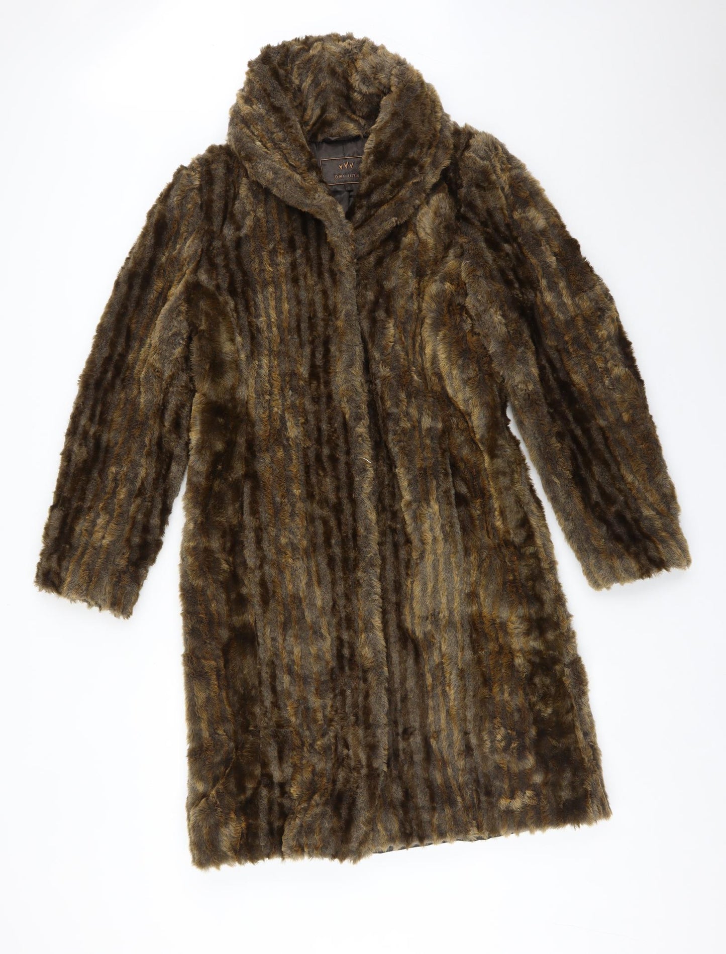 Per Una Womens Brown Animal Print  Overcoat Coat Size S