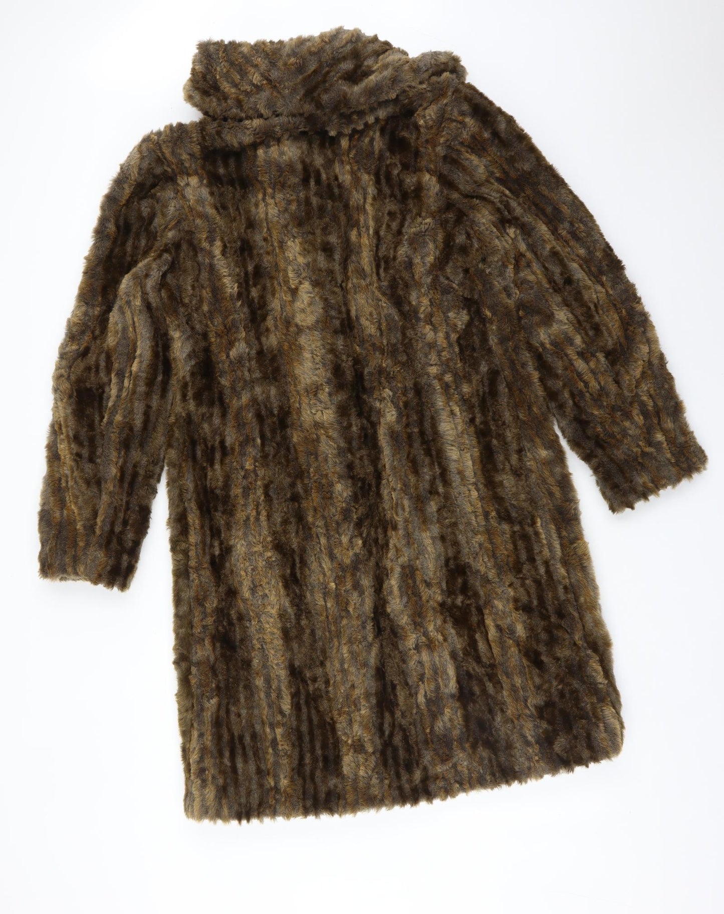 Per Una Womens Brown Animal Print  Overcoat Coat Size S