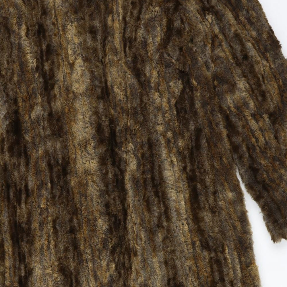 Per Una Womens Brown Animal Print  Overcoat Coat Size S