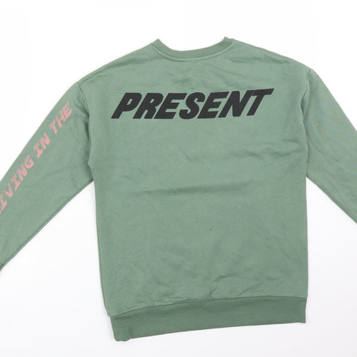 George Girls Green  Polyester Pullover Sweatshirt Size S   - CAUGHT IN THE MOMENT LIVING IN THE PRESENT