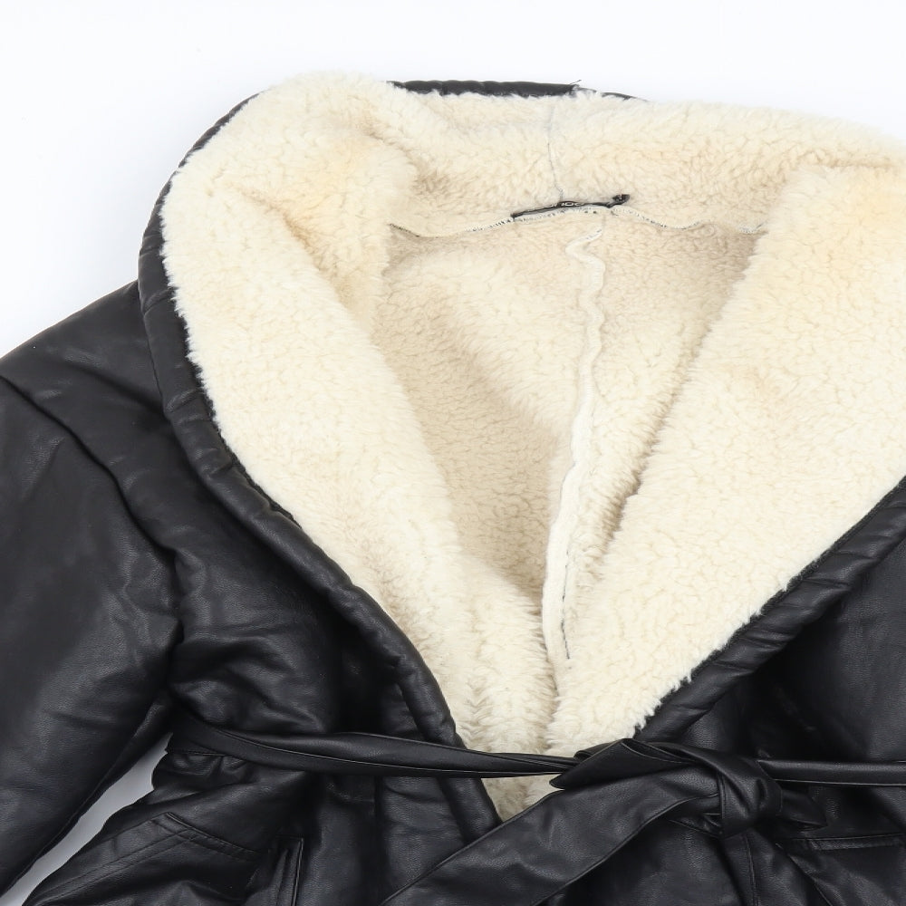 Boohoo Womens Black   Overcoat Coat Size 12