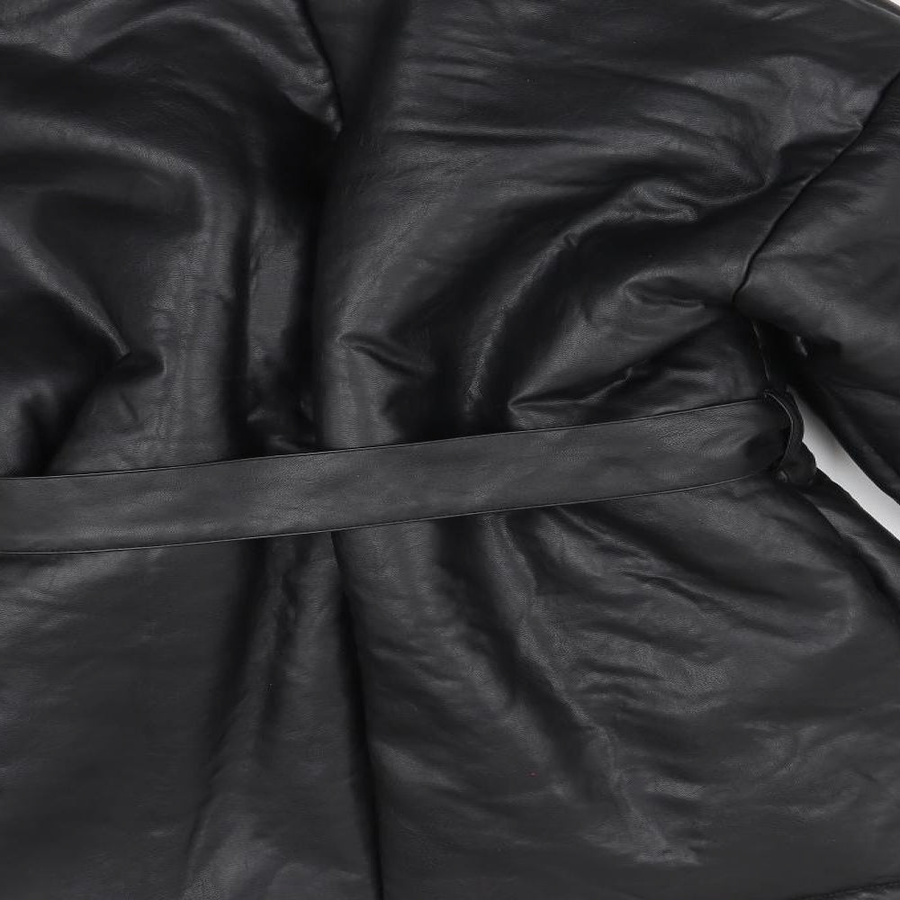 Boohoo Womens Black   Overcoat Coat Size 12