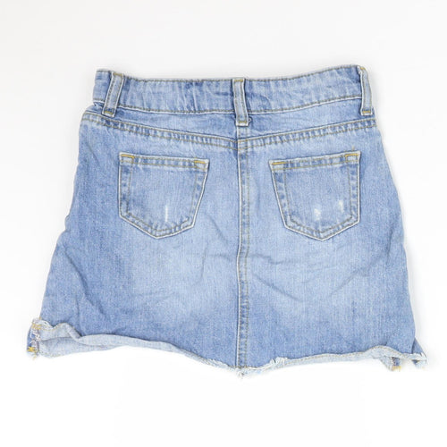 Matalan Girls Blue  Cotton Straight & Pencil Skirt Size 8 Years  Regular