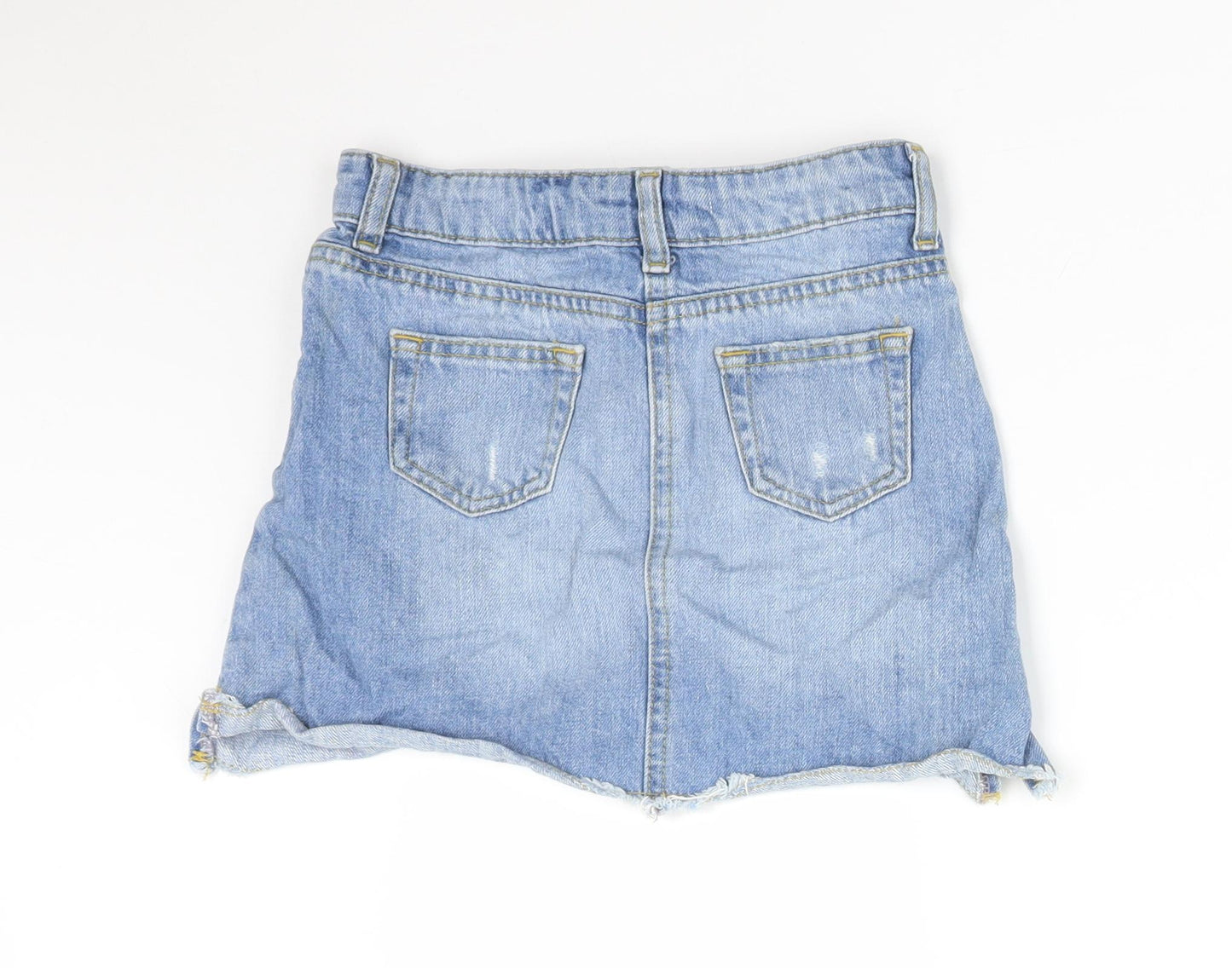 Matalan Girls Blue  Cotton Straight & Pencil Skirt Size 8 Years  Regular