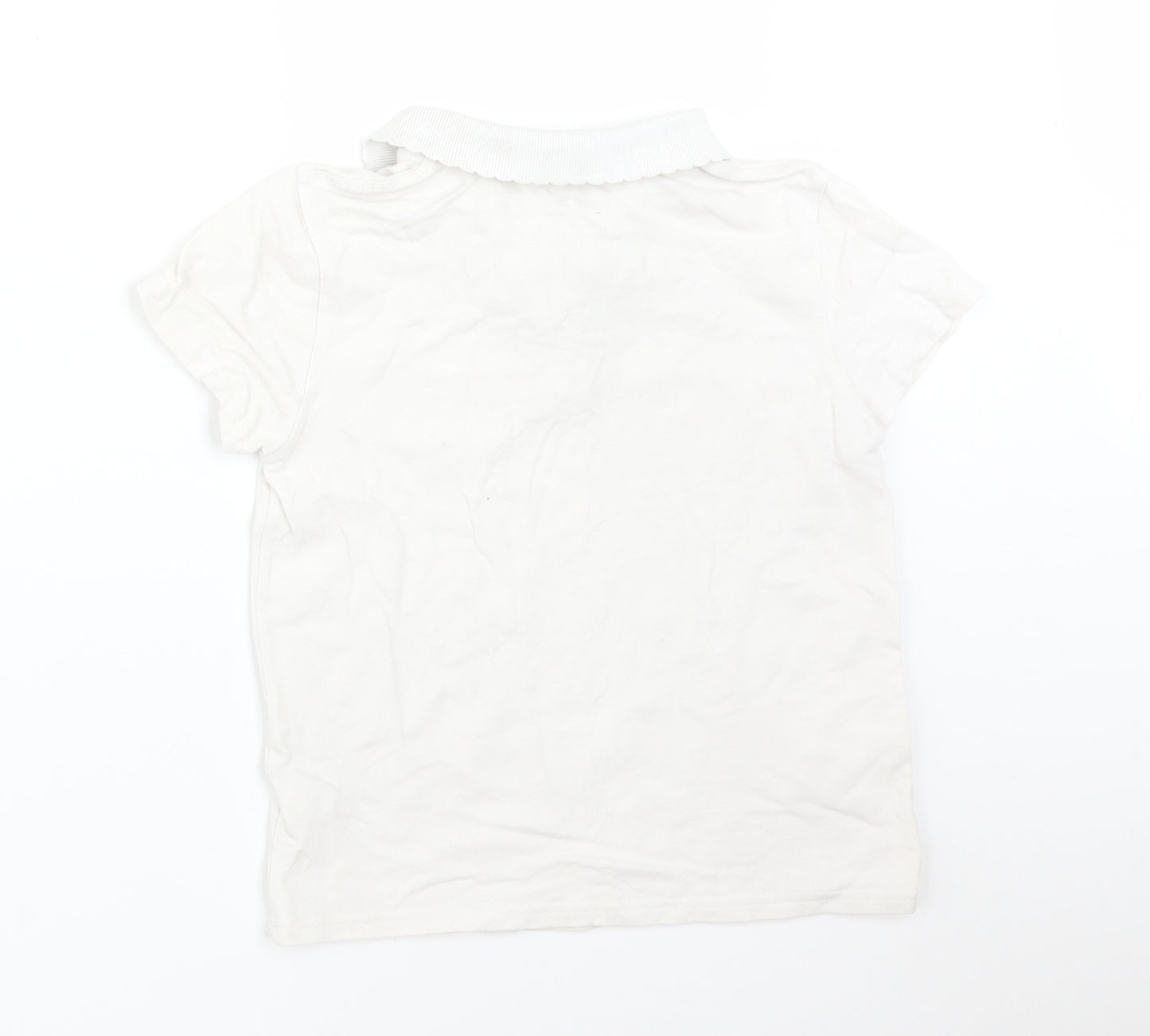 F&F Girls White  Cotton Basic Polo Size 9-10 Years Collared