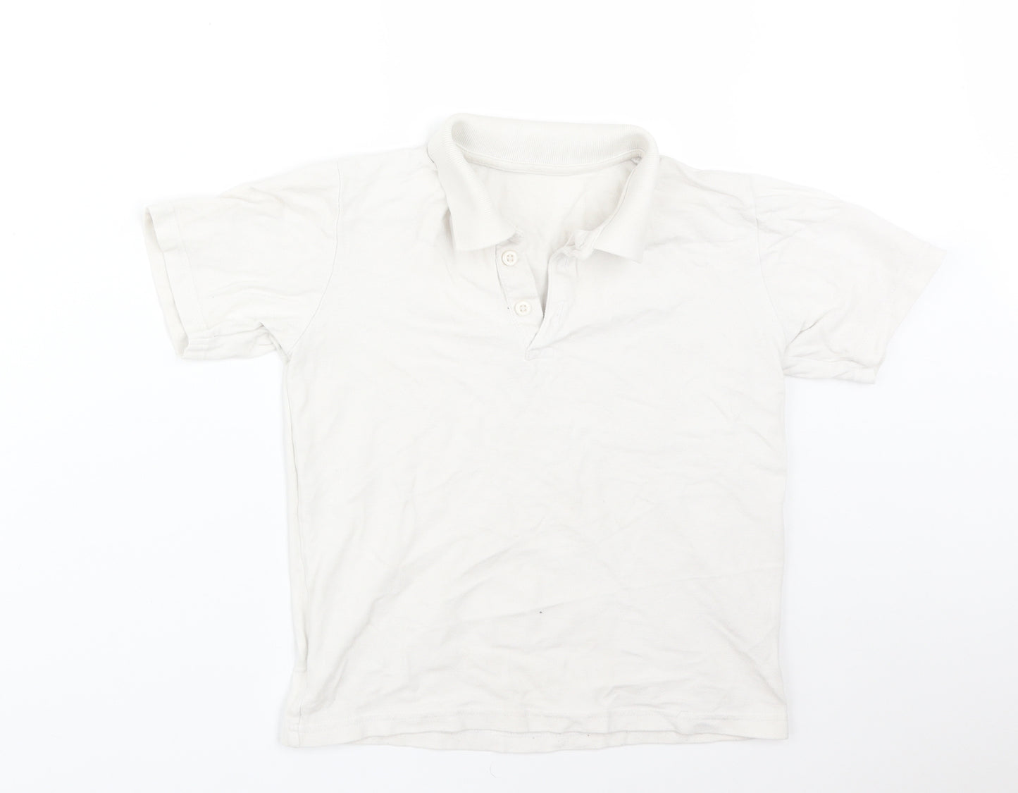 Matalan Girls White  Cotton Basic Polo Size 9 Years Collared