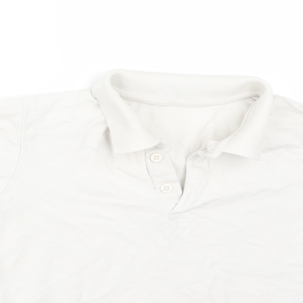 Matalan Girls White  Cotton Basic Polo Size 9 Years Collared