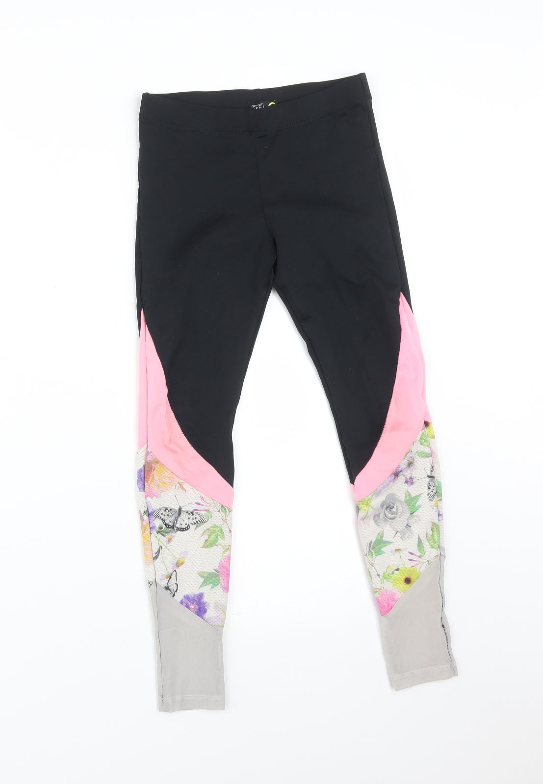F&F Girls Multicoloured Floral Polyester  Trousers Size 8-9 Years  Regular