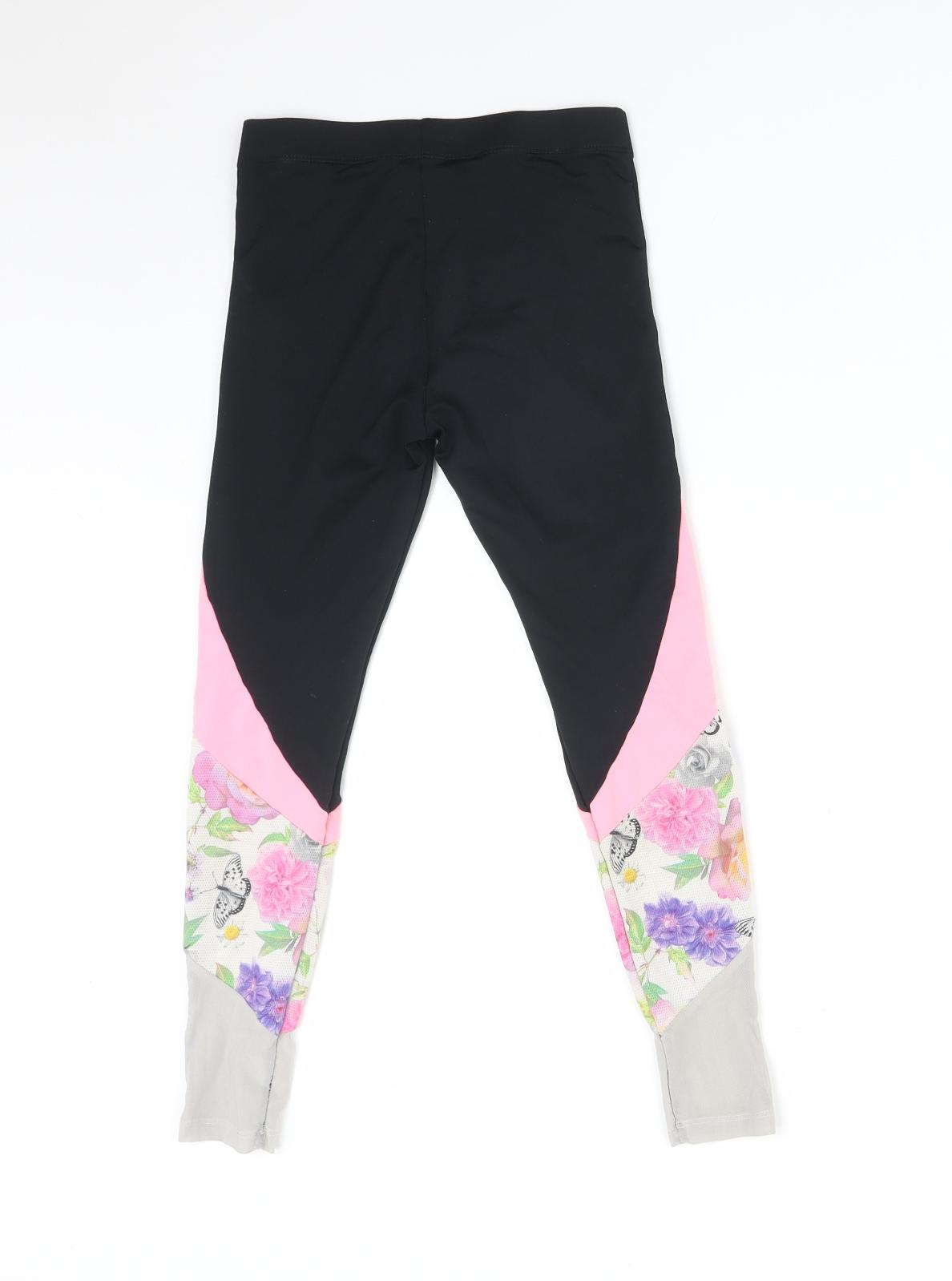 F&F Girls Multicoloured Floral Polyester  Trousers Size 8-9 Years  Regular