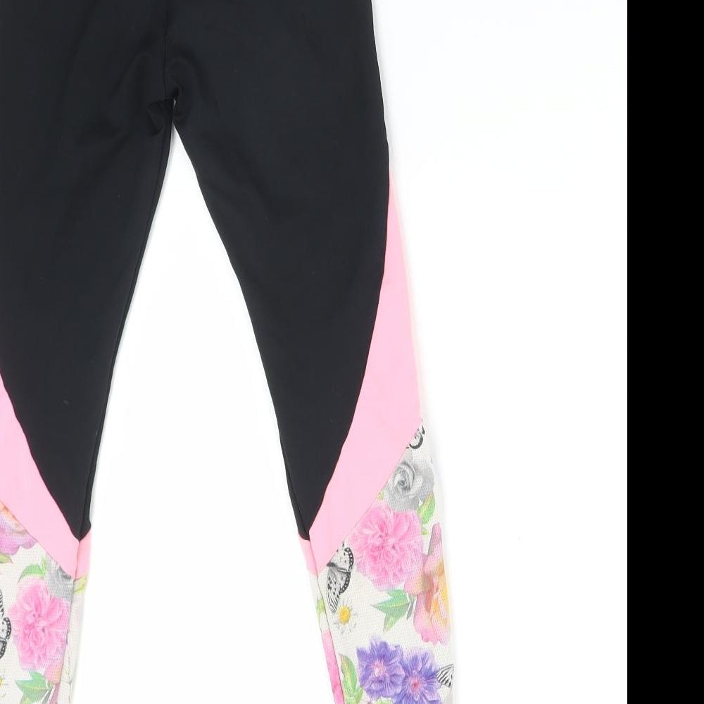 F&F Girls Multicoloured Floral Polyester  Trousers Size 8-9 Years  Regular