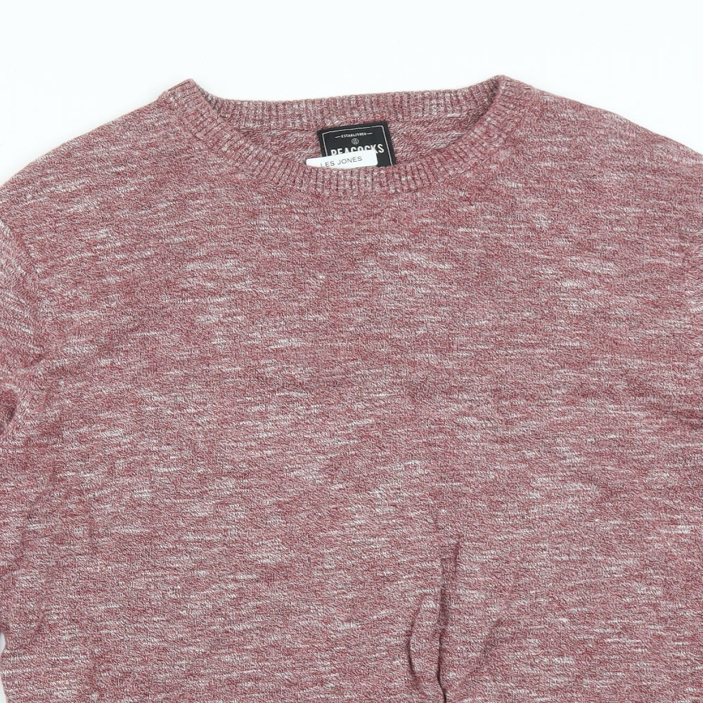 Peacocks Mens Red  Cotton Pullover Sweatshirt Size L