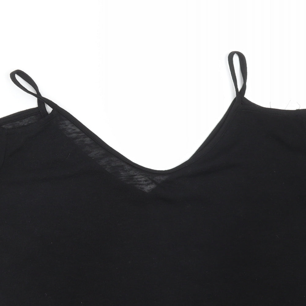Atmosphere Womens Black  Polyester Basic T-Shirt Size 10 V-Neck