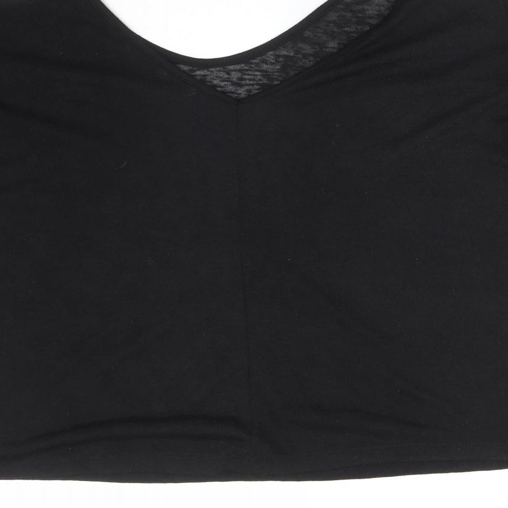 Atmosphere Womens Black  Polyester Basic T-Shirt Size 10 V-Neck