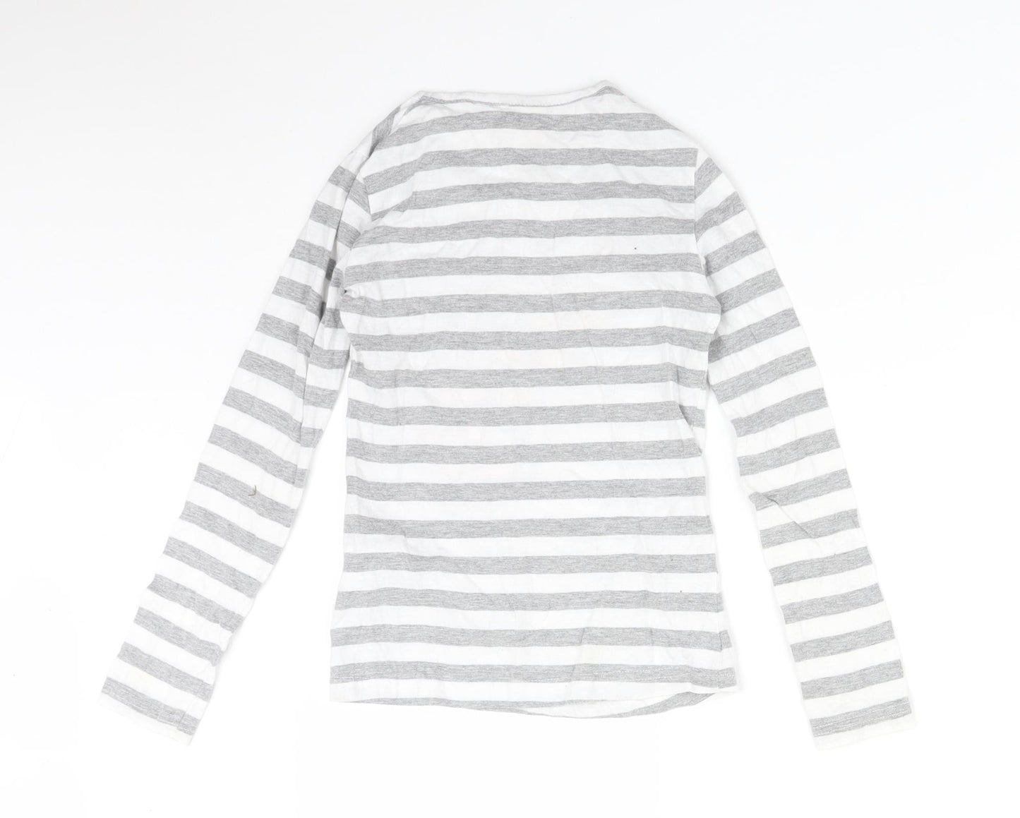 Lee Cooper Girls Multicoloured Striped Cotton Basic T-Shirt Size 7-8 Years Round Neck  - BIRD FLOWERS