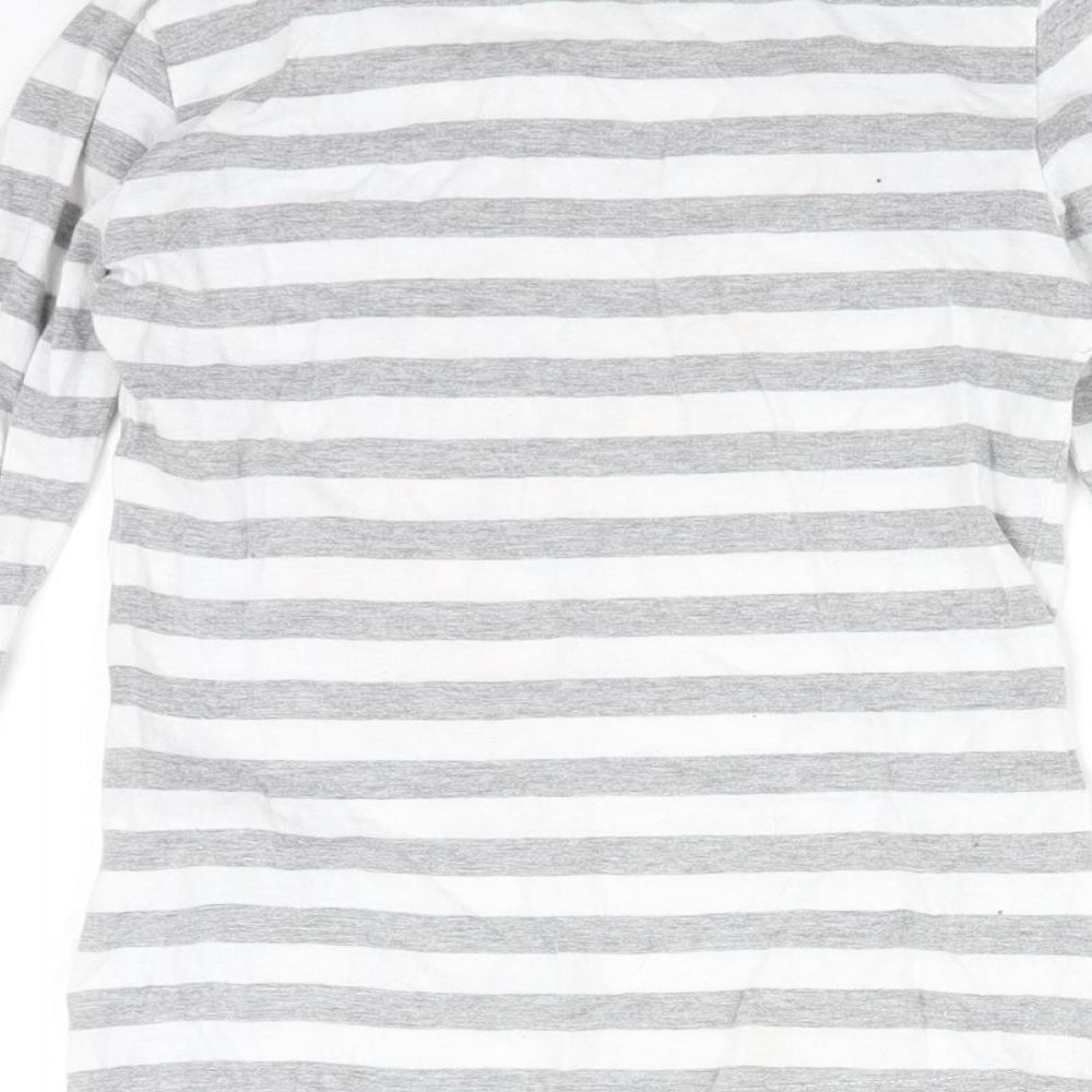 Lee Cooper Girls Multicoloured Striped Cotton Basic T-Shirt Size 7-8 Years Round Neck  - BIRD FLOWERS