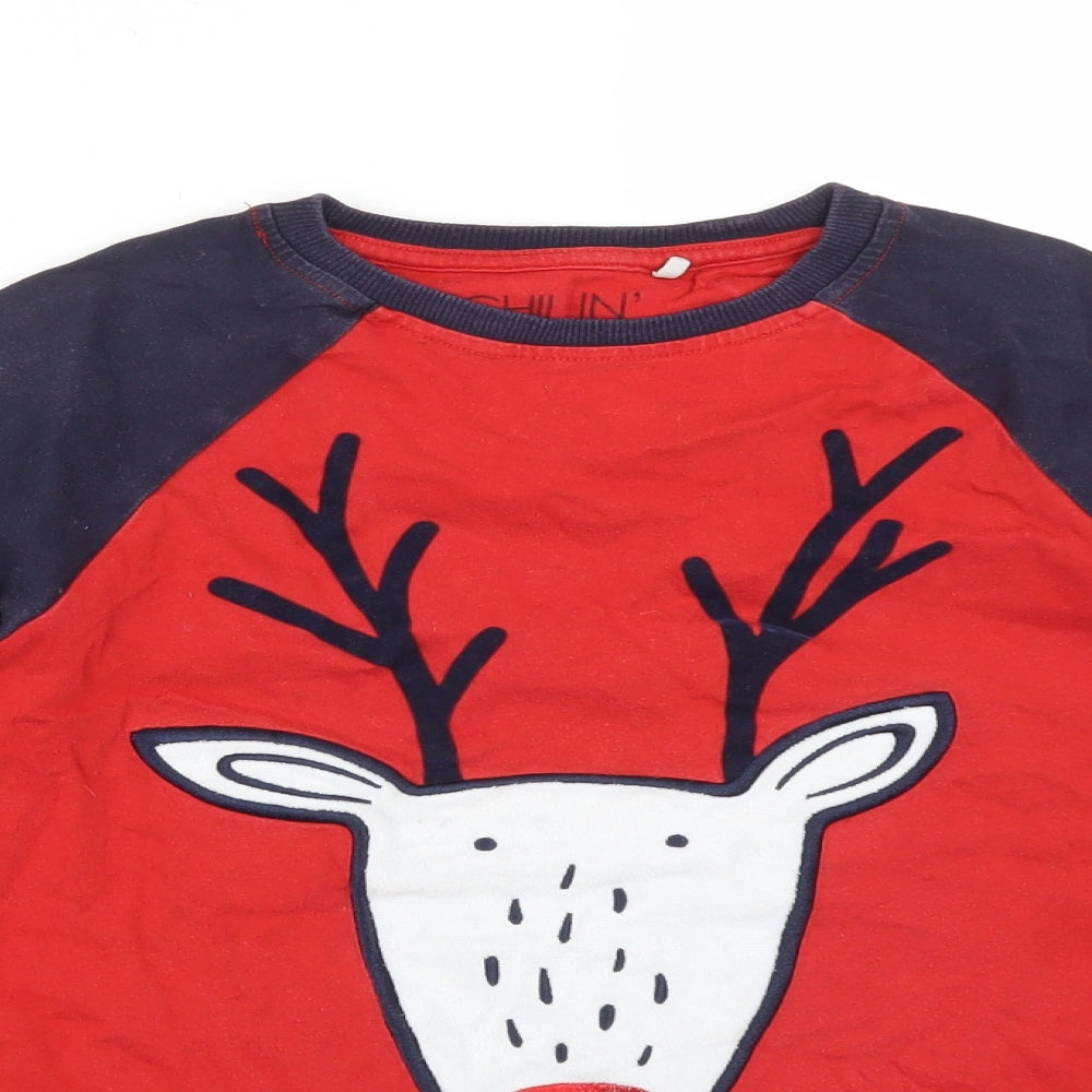 NEXT Boys Multicoloured Colourblock Cotton Basic T-Shirt Size 11 Years Crew Neck  - REINDEER