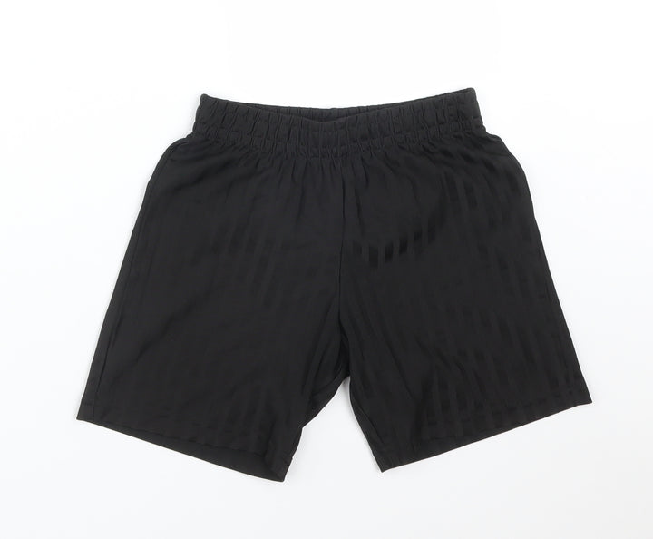 F&F Boys Black Striped Polyester Sweat Shorts Size 7-8 Years Regular - SCHOOL