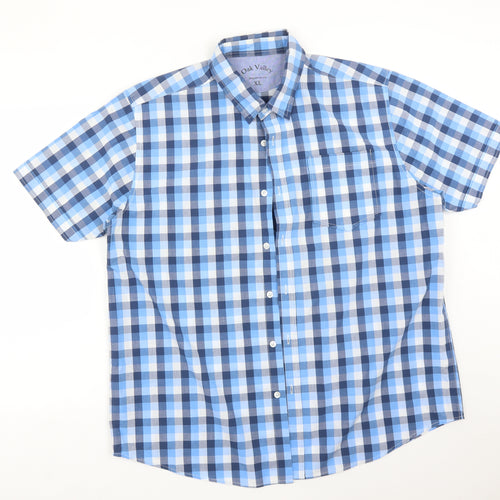 JACK VALLEY Mens Multicoloured Check Polyester  Button-Up Size XL Collared